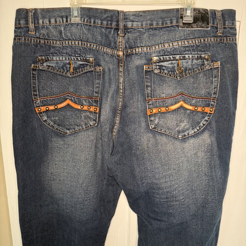 VTG Jean Station Men's Size 46 Relaxed Fit Denim Jeans Studded Pockets On Trend